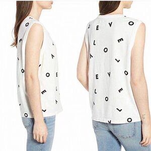 Current/Elliott White Love Letter The Muscle Tee Tank Size 1‎